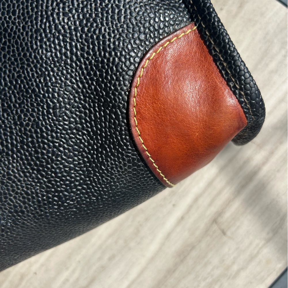 Beautiful Vintage Bric’s Black Pebble Leather Toiletries Bag - Picture 4 of 9